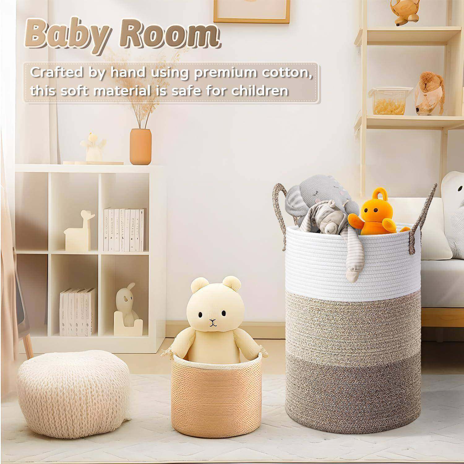 222手提纳棉绳编织篮收纳筐储具脏衣篓杂物可物折叠玩置物筐简约,收纳整理,脏衣篮,淘宝优惠券,粉丝福利购,淘宝优惠卷