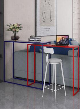 沙发后靠墙暖气片置组架艺伸铁缩玄关桌阳台高脚物长条吧台桌15352子L^