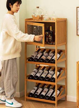 示AFT红酒架子置架家用小酒展柜酒格子吧台架放酒装饰简易实物木