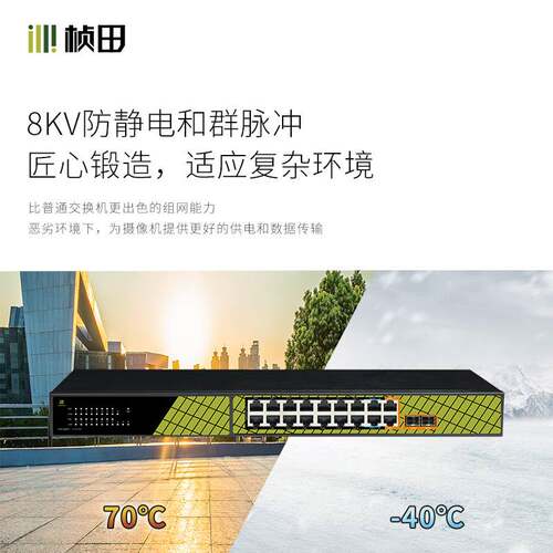 桢田 RP1420ES 20口千兆标准POE供电交换机 机架式替代P4813V6