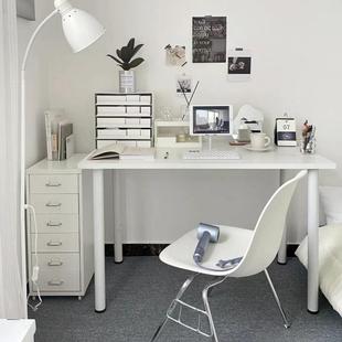 电脑桌台式 孩家用白色书桌简约公桌生学习女卧室945小办型简学易