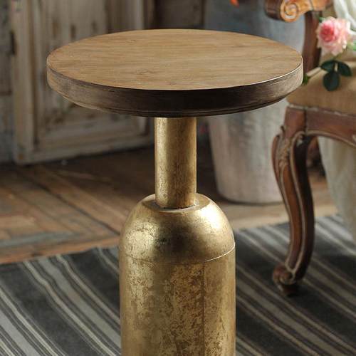 美式乡茶复几古风酒店民宿客厅沙边发圆形角村几花店置物A1567小