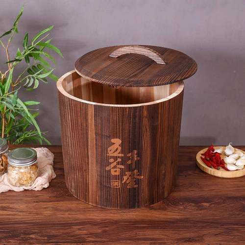 实木米桶米封储缸米箱家用AAN大中小号木虫质装米桶防潮防密木制