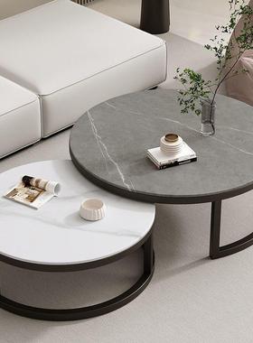 岩MJC板茶几客厅家用小户桌型现代简约网红形圆璃子玻出租房2025