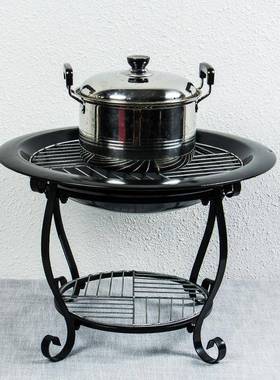 室内家碳KL001盆炭盆无烟烤冬天取炉暖器火炉用木炭烧架火盆架烧