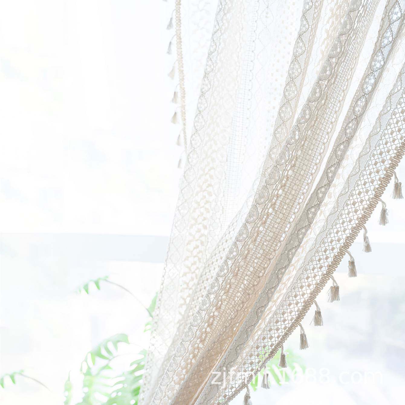 布爸爸2片窗帘四合一多功能安装装置波西米亚跨境亚马逊成品窗帘