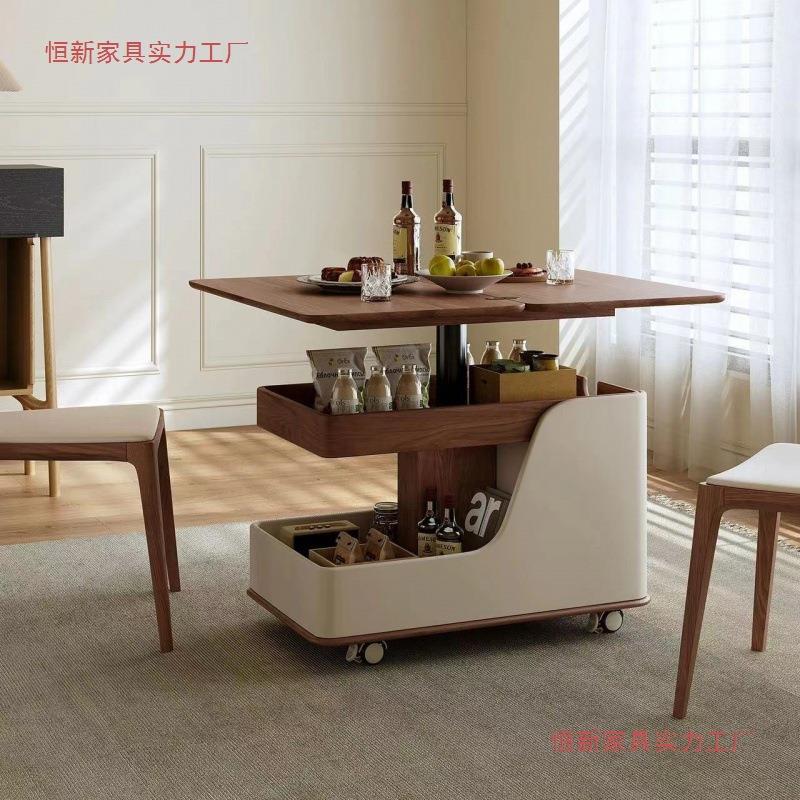 移动茶几小升推-简约小户型现功代多能可折叠客厅沙车发降家用推