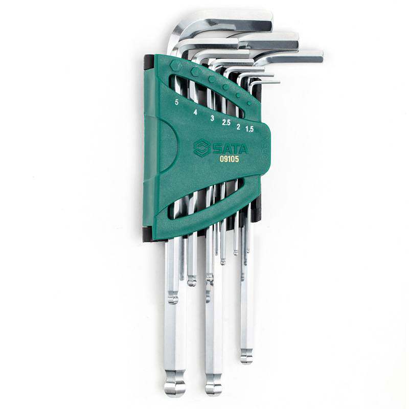 世达09105内六角扳手套装加长球头六角匙内六方加硬公制9件套
