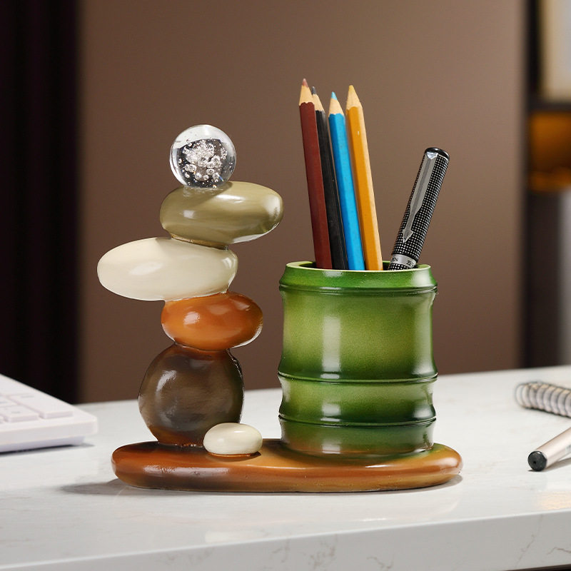 节节高升竹子笔筒摆件实用桌面书房办公室收纳送同学老师毕业送礼