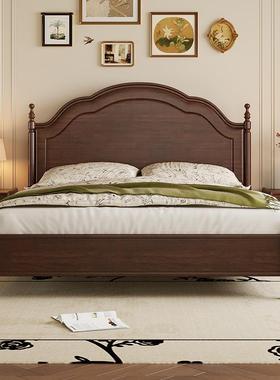 人美式轻婚奢实木床法式复古床主卧1.床8M02#米双主卧室现代简约