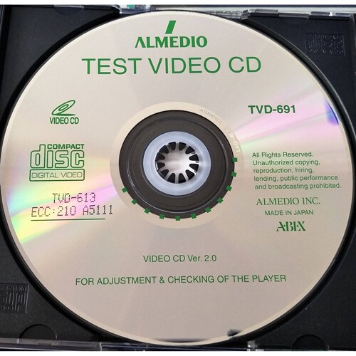 ABEX测试碟TEST VIDEO CD  TVD-581A TVD-691 TVD-631 TVD-625