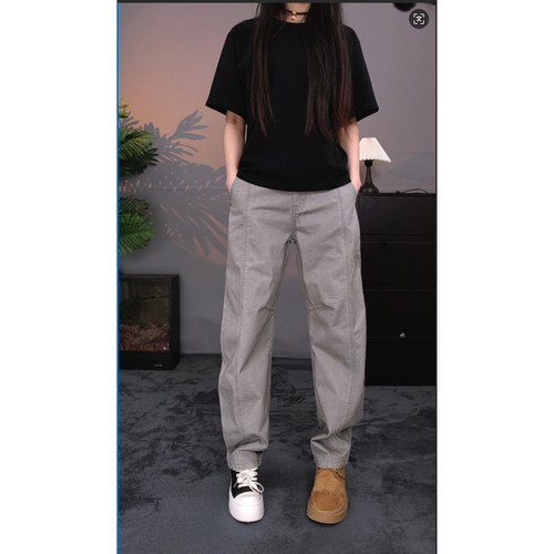 纯棉无弹小弯刀男休闲裤