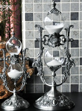 星暮金属沙漏计时器15/30分钟创意摆件家居装饰品送男士女友礼物