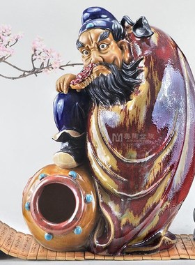 石湾陶瓷公仔艺术品礼物家居电视柜客厅饰品镇宅钟馗中式摆件