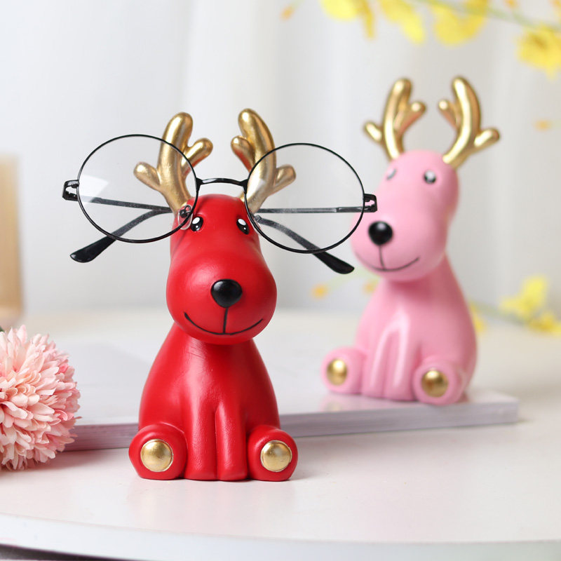 创意可爱动物眼镜支架摆件眼镜店展示架玄关桌面装饰品眼镜收纳架