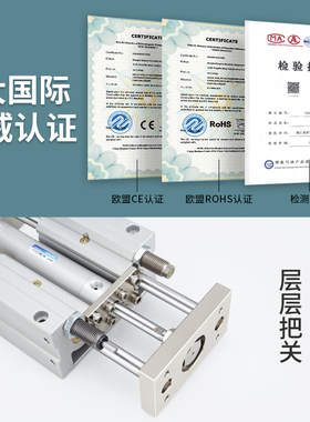 三轴三杆带导杆气缸MGGLB/MGGMB20/25/32/40-100/200/300可调行程