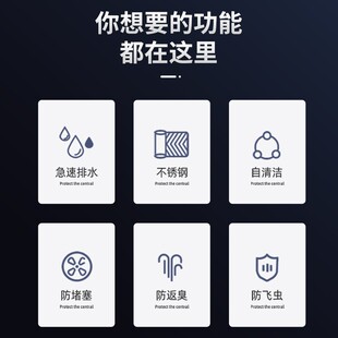 3寸双拥地漏不锈钢材质切割工艺超大排量防臭防虫包邮9CM
