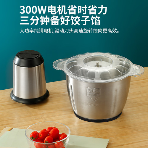 绞肉机家用饺馅不锈钢电动多功能电动料理器小型打肉蒜蓉搅拌碎菜