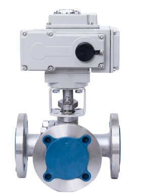 Q944F-16P 电动不锈钢三通法兰球阀 电动三通法兰球阀 DN15-DN125