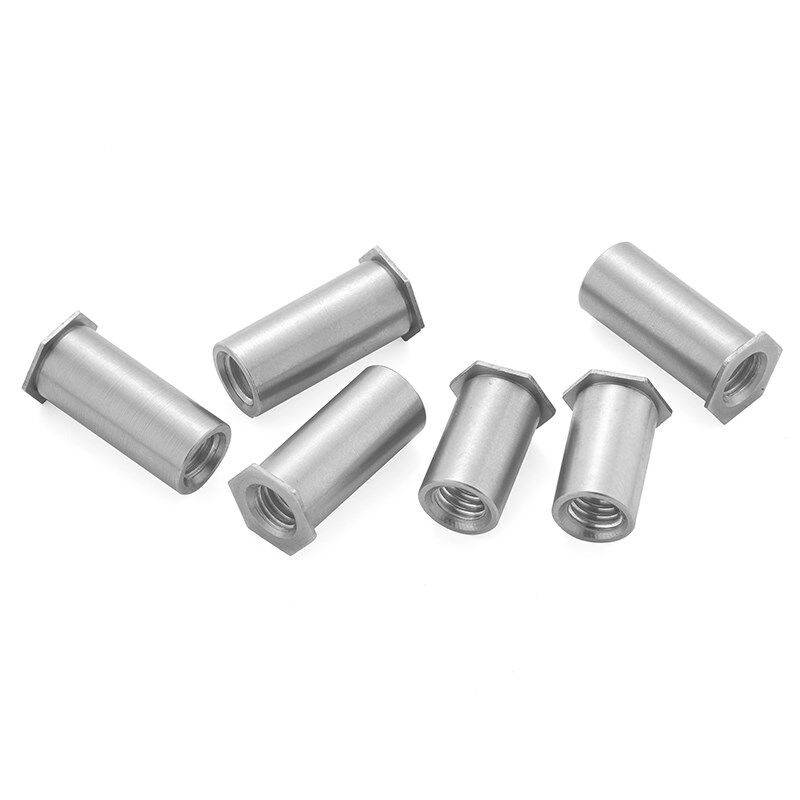 304不锈钢通孔压铆螺柱SOS六角头压铆螺母柱3.5M3/M4/3.5M4/M5