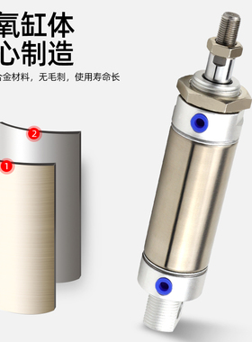 MF20/25/32/40X25SCM/50CA/60/75SU/100/150/200S不锈钢迷你气缸