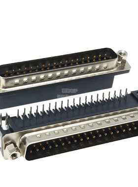 DR37公/母  DB37/二排/串口37P针 母座 插头 90度弯脚 焊板式