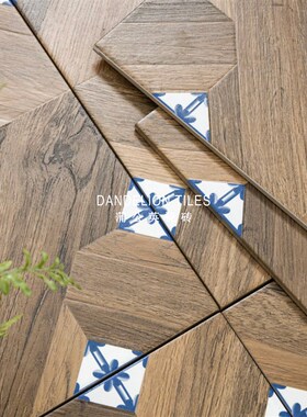 法式全瓷木纹砖地砖别墅客厅复古花砖卧室仿木地板瓷砖阳台480480