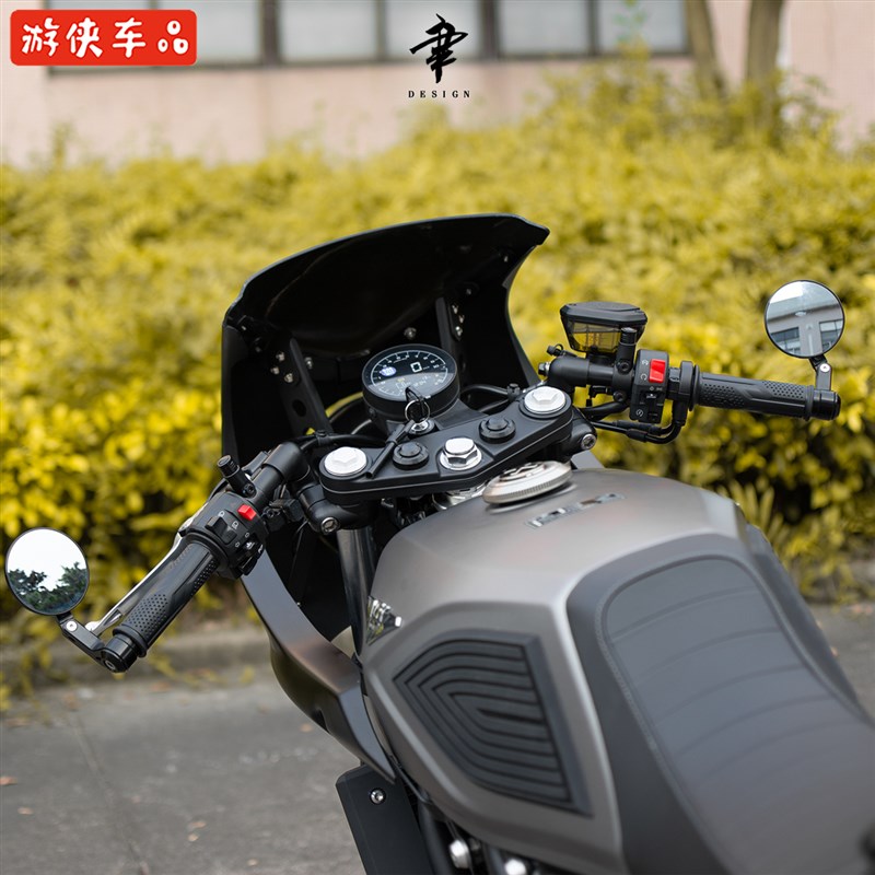 高金GK400改装大猪头罩cafe racer风格咖啡头罩导流罩分离把套件图片