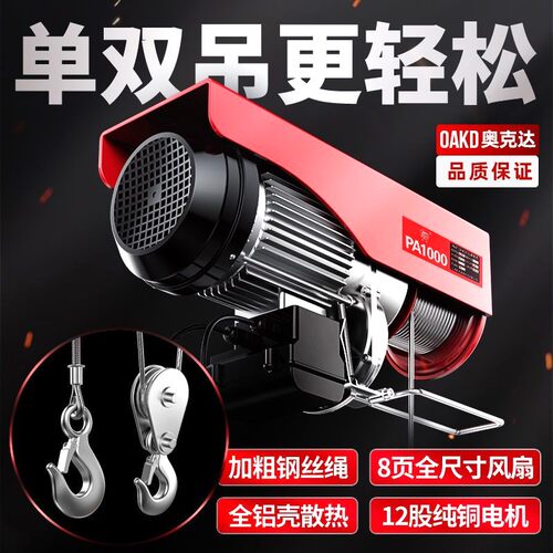 德国进口纯铜电机微型电动吊车220v家用电动吊机建筑提升机升降起