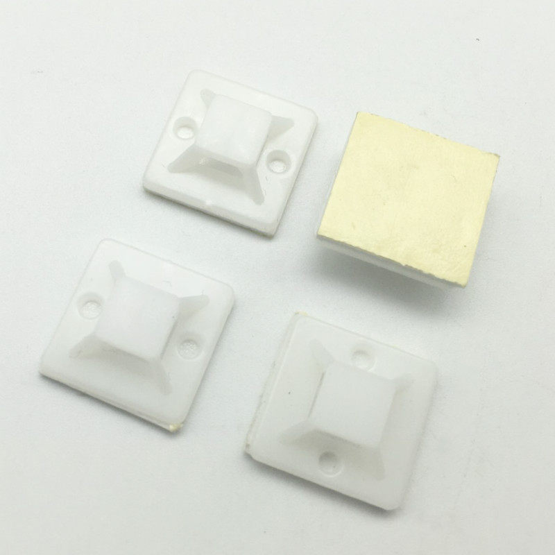 30*30自粘式尼龙扎带固定座 固定片 扎带吸盘 定位片粘片 500个