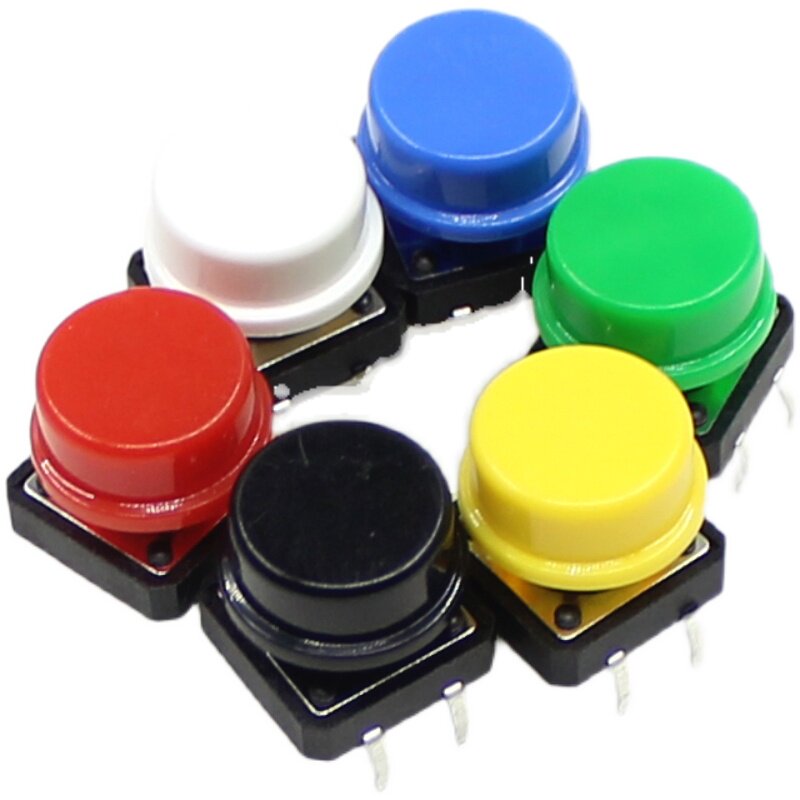 轻触式按键开关 12*12mm 圆形微动开关 直插4脚立式开关按键按钮