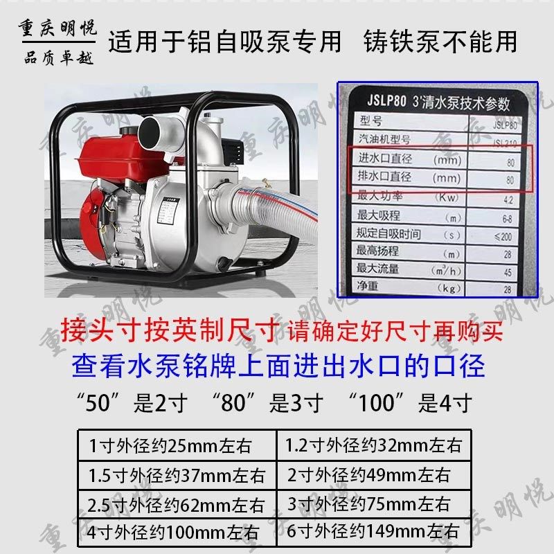 柴油汽油机水泵配件1寸1.5寸2寸2.5寸3寸4寸铝螺母直管变接头板手