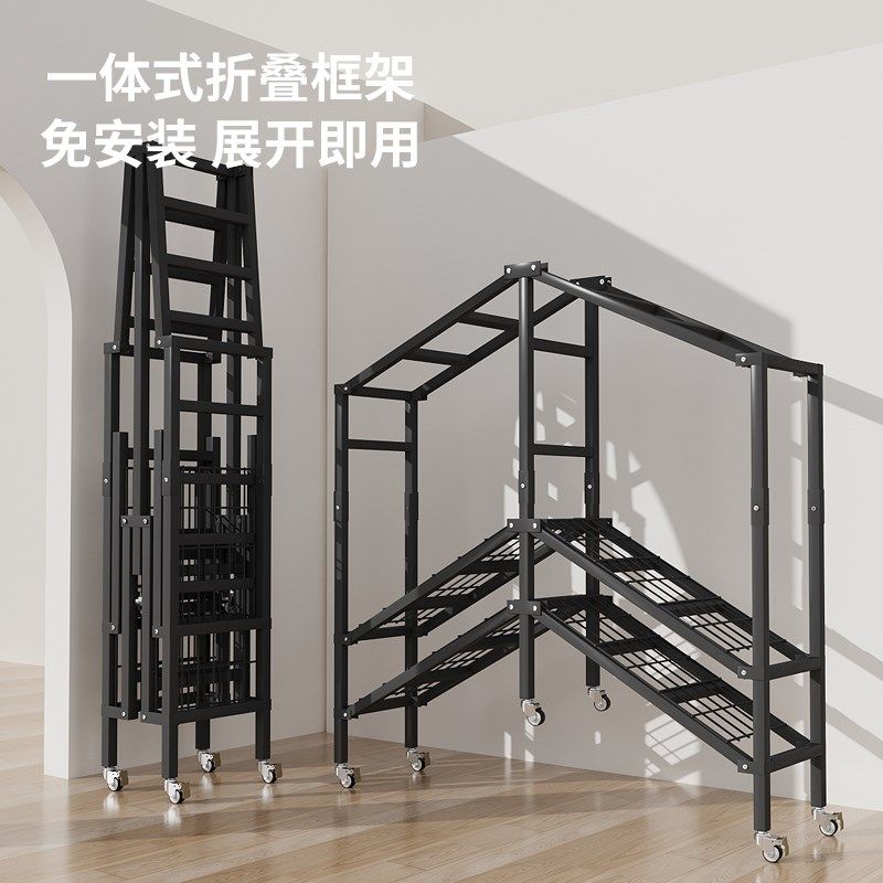 衣柜家用卧室可移动简易衣柜结实耐用出租房布衣柜带轮小型免安装