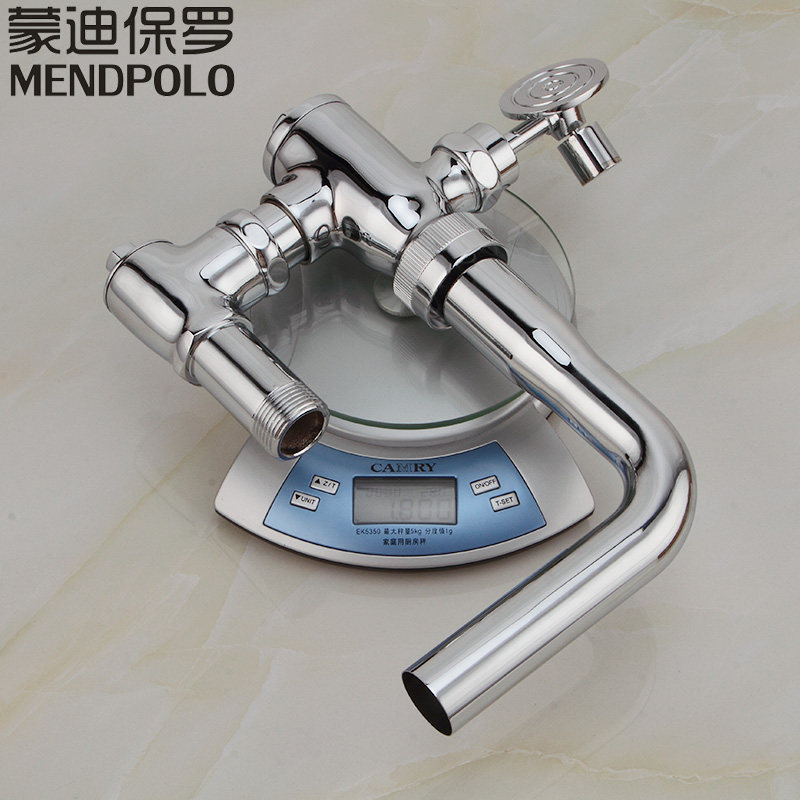 全铜厕所蹲便器延时冲水阀 手压式冲洗阀开关出水口1.2寸脚踏阀