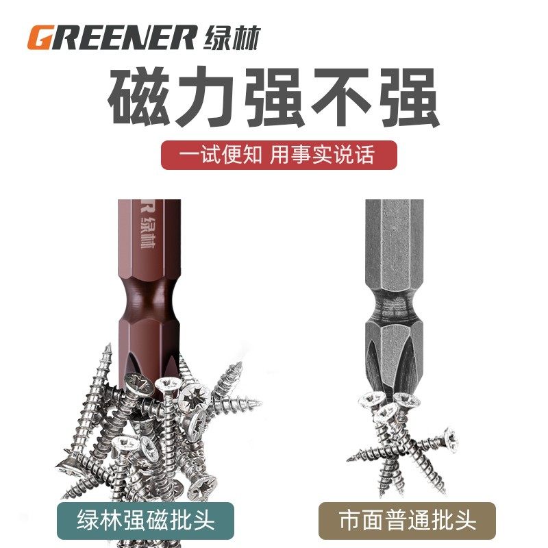 绿林电动螺丝刀批头十字强磁超硬工业级风批加长高硬套装手电钻