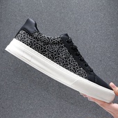 日常男布鞋 秋季 透气 真皮拼接休闲百搭男潮鞋 青年刺绣时尚 新款 板鞋