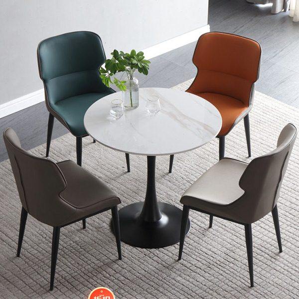 轻奢极简亮光岩板洽谈桌椅组合酒店会所接待客谈判休闲小圆桌圆形,住宅家具,岩板餐桌,淘宝优惠券,粉丝福利购,淘宝优惠卷