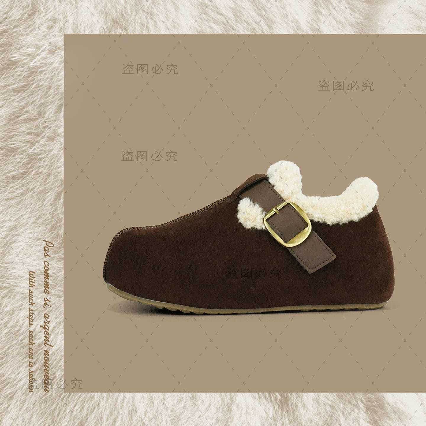 冬季深口保暖搭扣厚款时尚休闲勃肯鞋短靴加厚宝宝鞋软底