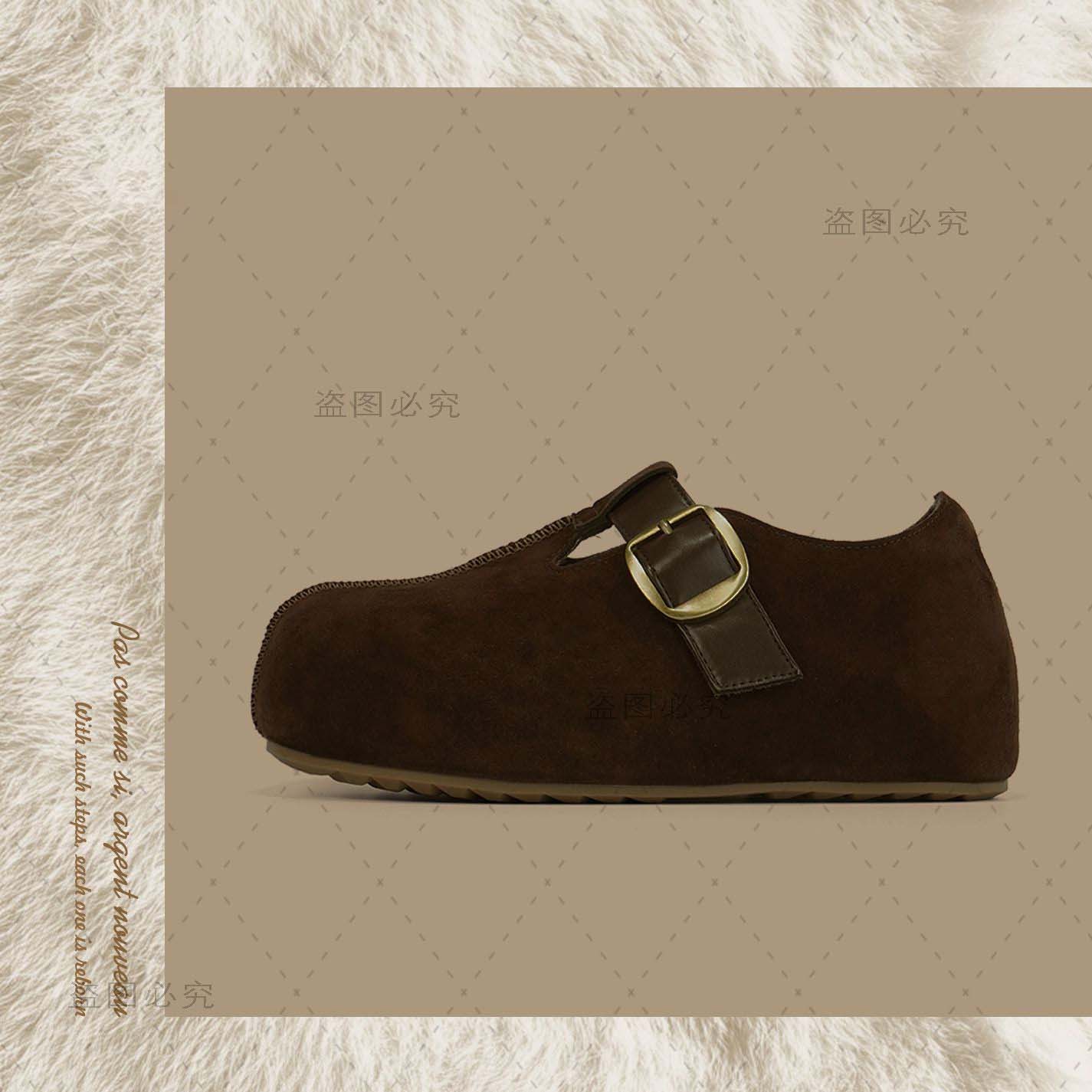 增高魔术贴休闲时尚休闲鞋百搭平底冬季勃肯鞋