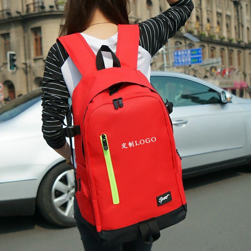 定制LOGO大容量双肩女帆布高中初中学生书包男旅行订做背包学院风