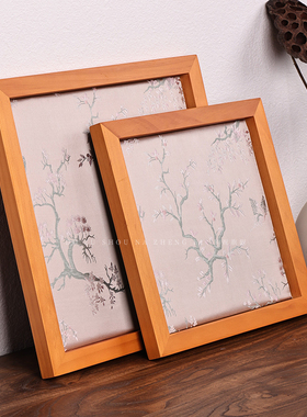 实木刺绣托盘项链手镯首饰展示盘居家收纳摆件拍照道具桌面装饰画