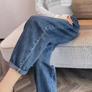 女薄款 九分老爹裤 宽松裤 孕妇牛仔裤 哈伦裤 外穿2023新款 子大码 夏季
