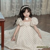 24夏季 女童高级波点珠光纱礼服轻薄公主连衣裙生日六一泡泡袖 裙子