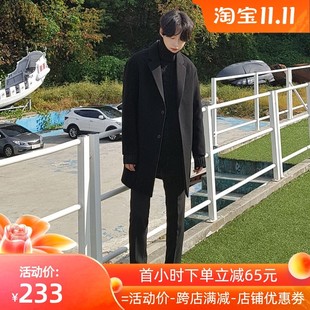 冬季加厚韩版双面羊绒大衣男短款中长款毛呢羊毛外套呢绒尼英伦风