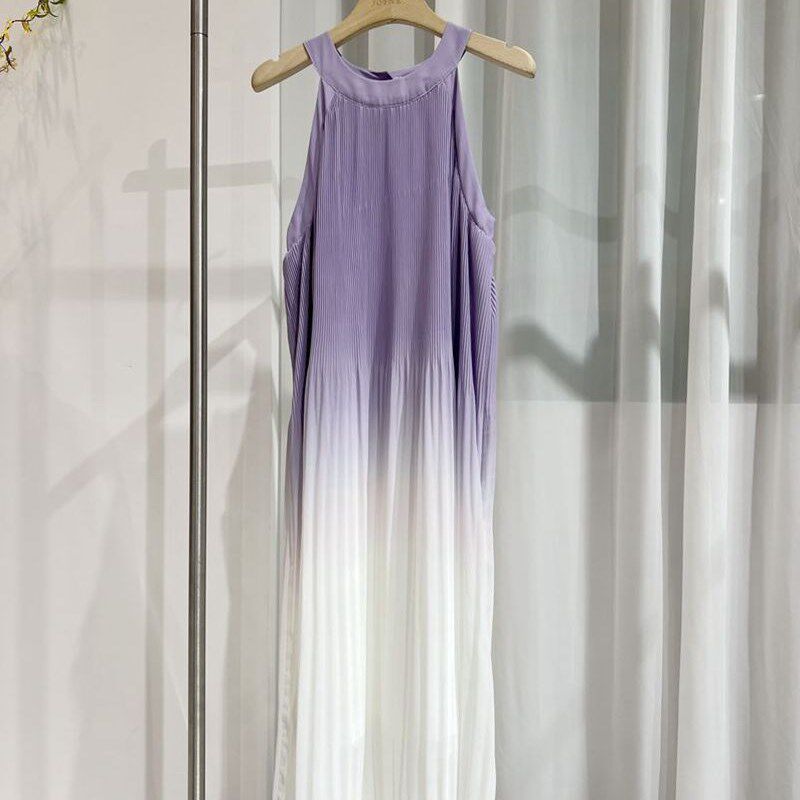 A系列 2025夏季紫色渐变连衣裙女夏季海边度假仙女裙大摆裙子1243