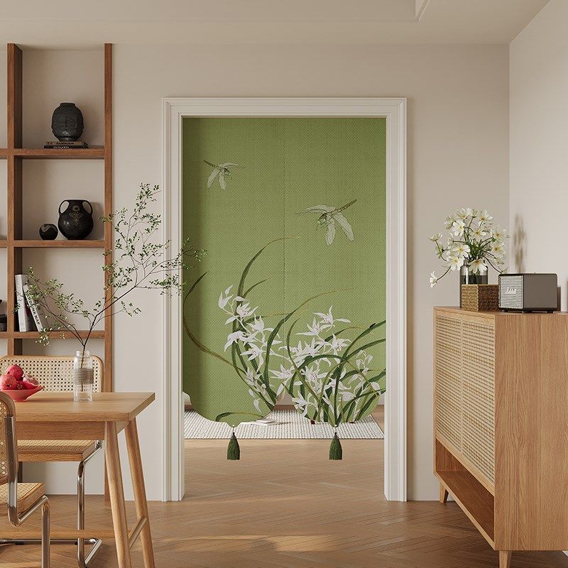 新中式卧室客厅门帘仿亚麻免打z孔卫生间遮挡布帘厨房隔断遮光门,居家布艺,门帘,淘宝优惠券,粉丝福利购,淘宝优惠卷