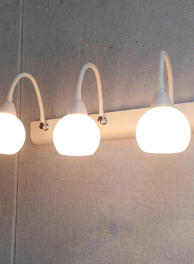 免打孔镜前灯leld卫生间浴室镜柜灯洗手间梳妆台灯美式软管壁灯