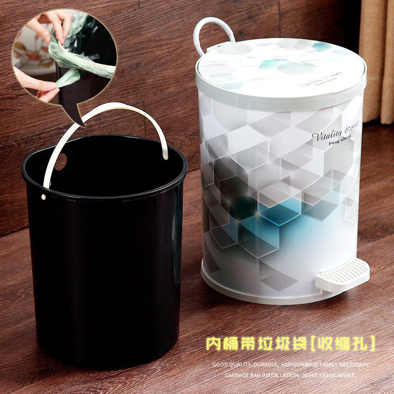 垃圾桶带盖静音缓降创意脚踩拉圾桶家用客厅大号厨房脚踏式拉机桶