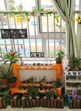 幼儿园植物角自然生长过程环创森系自制公约区角装饰区域牌