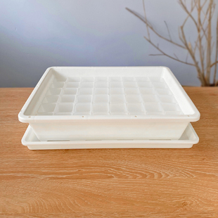 3.5口矮盆 暖白色多肉塑料拇指盆播种切糕移苗阳台灯养花架专用盆